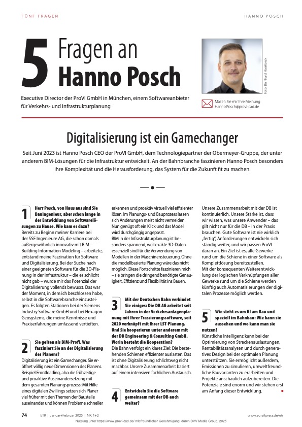 5 Fragen an Hanno Posch